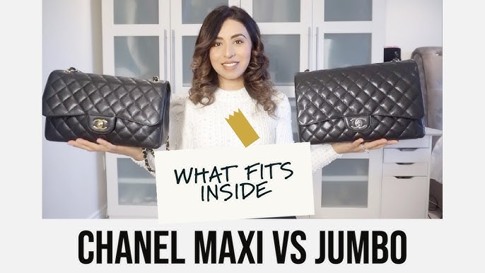 Review - Chanel Classic Double Flap - comparing Maxi vs Jumbo vs Medium  Large - Lambskin vs Caviar 