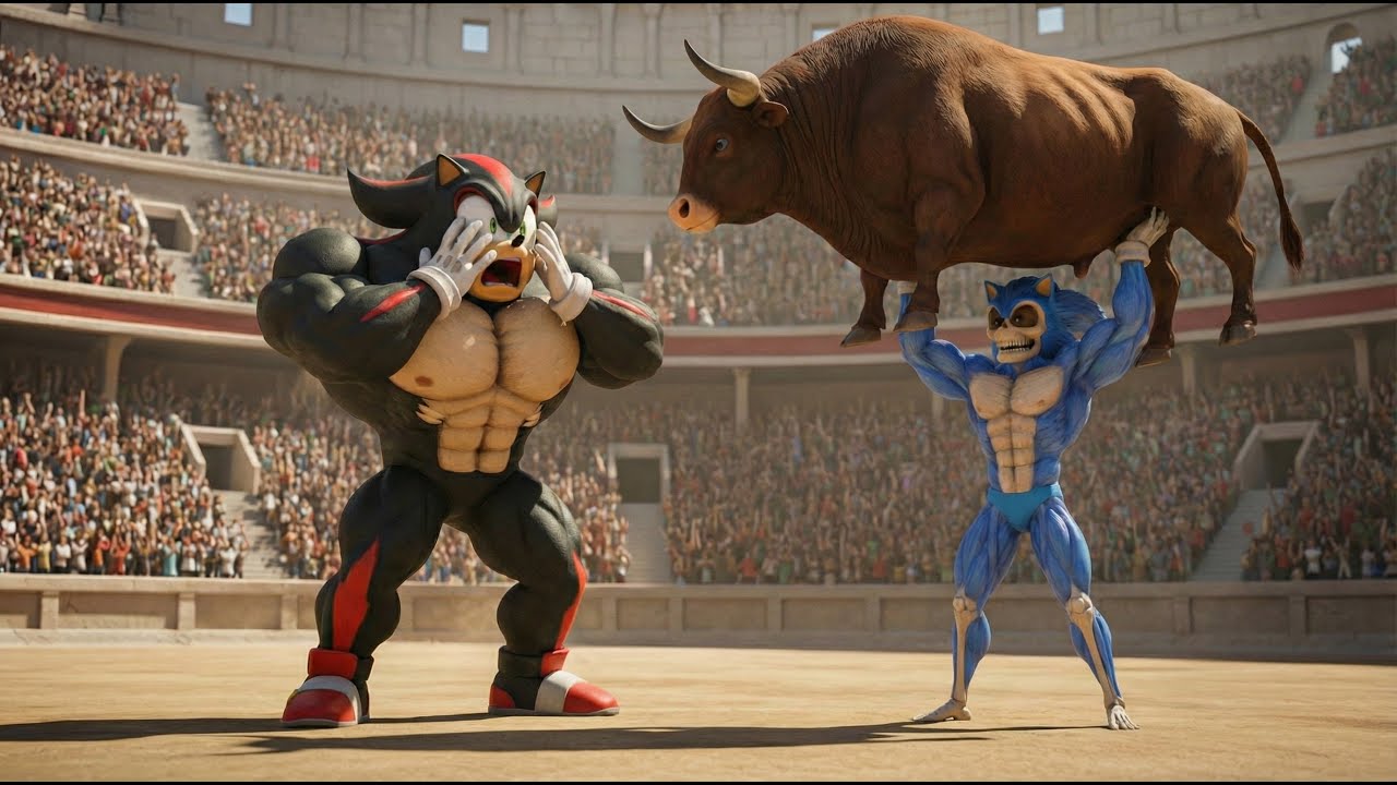 😳 Sonic vs Giant Bull – He Actually LIFTS It! Wild Fight Moments 🔥