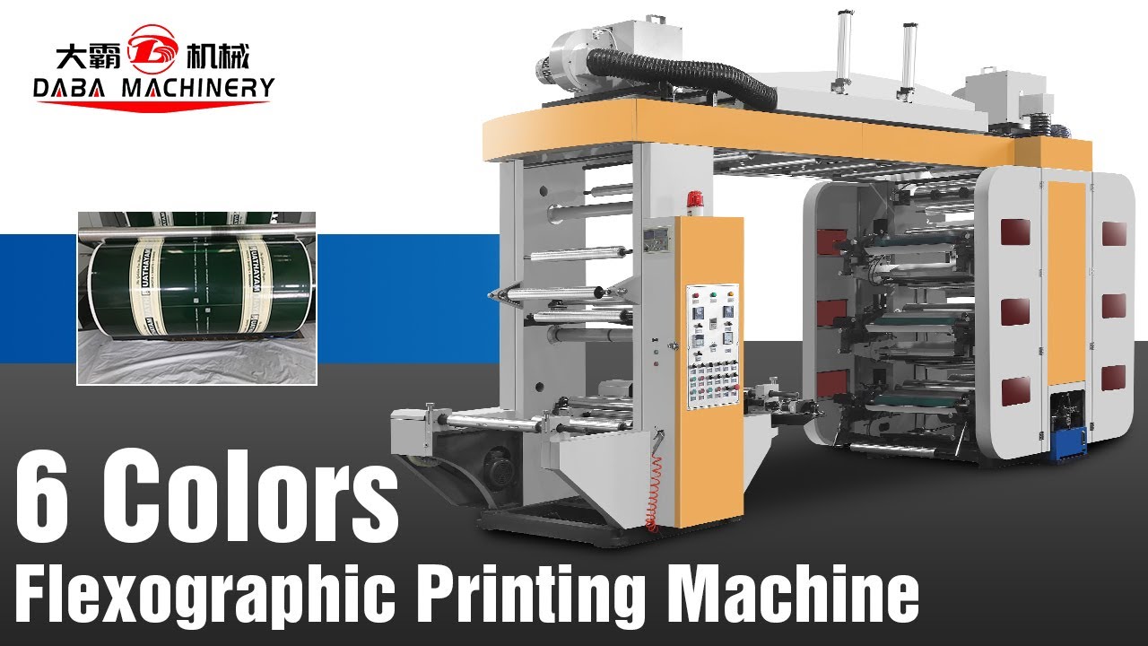 high speed stack 6 color flexo printing machine with chamber doctor ...