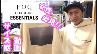 【女性も必見】エッセンシャルズ / パーカー サイズ感 動画 FOG FEAR OF GOD ESSENTIALS~貴方のお悩みにお答え～(M・L・XLサイズ編)