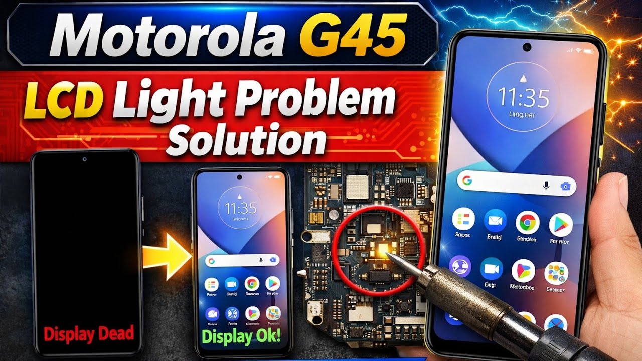 📱 Moto G45 LCD Light Problem Repair | No Display Backlight