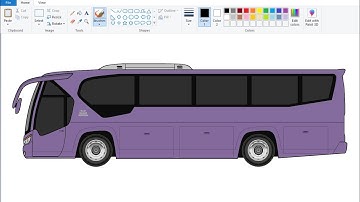 How to draw a Bus in computer using Ms Paint | Easy Bus Drawing Tutorial.