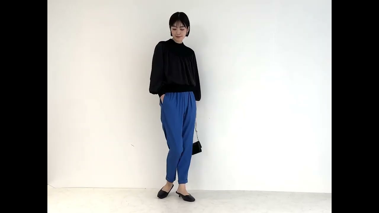 142460　【定番】【日本製】 ストレッチ ウエストギャザーパンツ