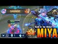 22 Kills + SAVAGE!! Miya The Killing Machine!! - Road to Top Global Miya Gameplay #2 ~ MLBB