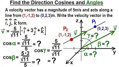 Physics 1A - Test Your Knowledge: Vectors (3 of 30) Find the Direction Cosines and Angles