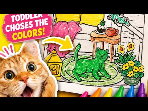 My Toddler Picked ALL The Colors 😅🐱 | Cat Coloring Book Fun