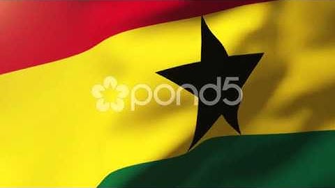 Ghana Flag Waving In The Wind. Looping Sun Rises Style. Animation Loop