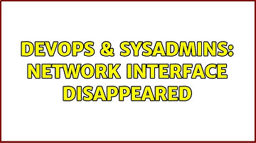 DevOps & SysAdmins: Network interface disappeared