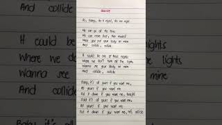 Collide - Justine Skye (lyrics) #handwriting #handwritten #shortsvideo #trending #viral #shorts