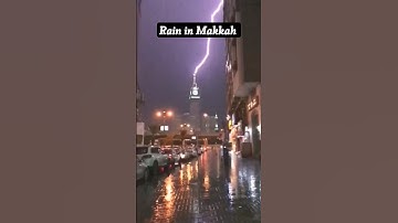 Rain in Makkah today| lightning strikes clocktower #makkah #shorts