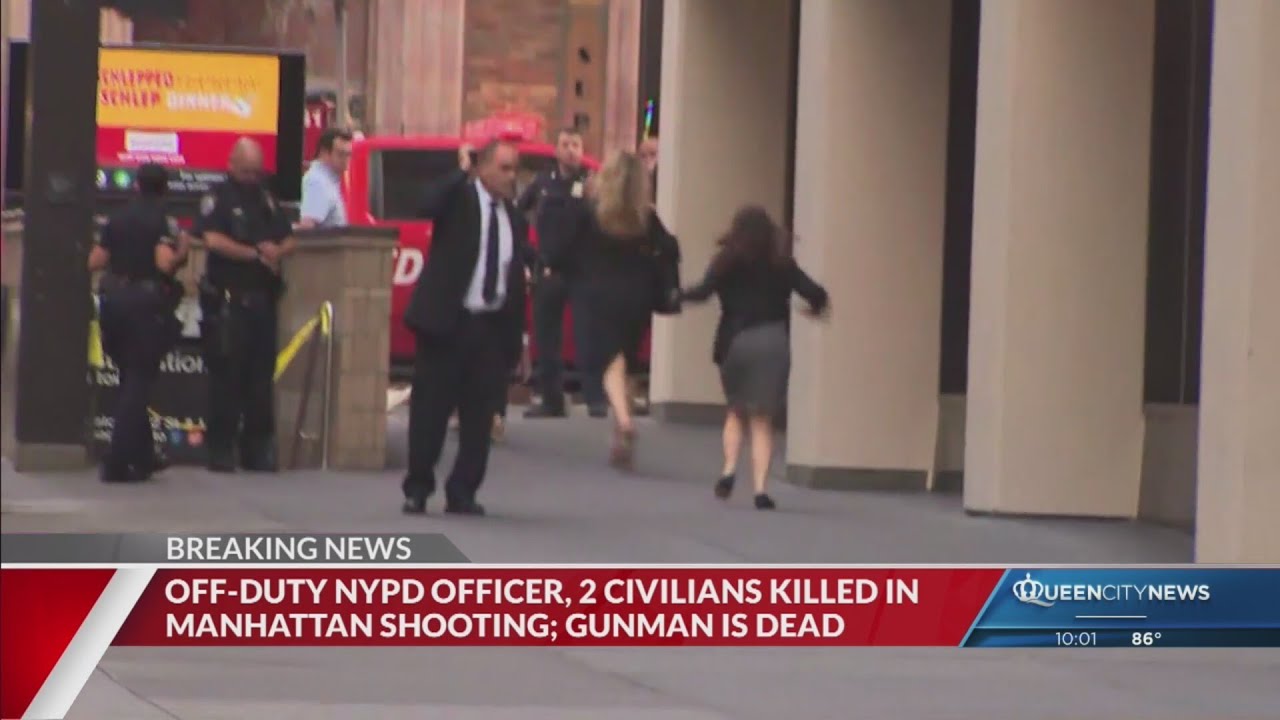 Off-duty NYPD officer, gunman dead in Manhattan high-rise shooting ...