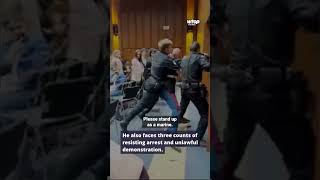 Anti-war protester dragged out of Senate hearing by Capitol police