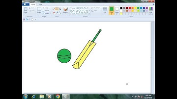 How to draw a Bat  and Ball on MS paint