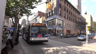 NYCTA Bus NovaBus RTS-06 Orion VII HEV Action on the Fulton Street Mall