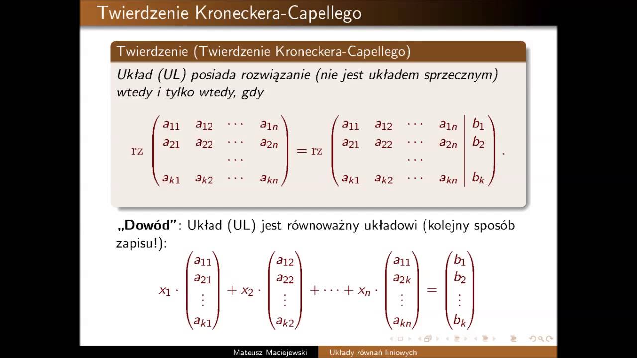 Układy równań liniowych - YouTube
