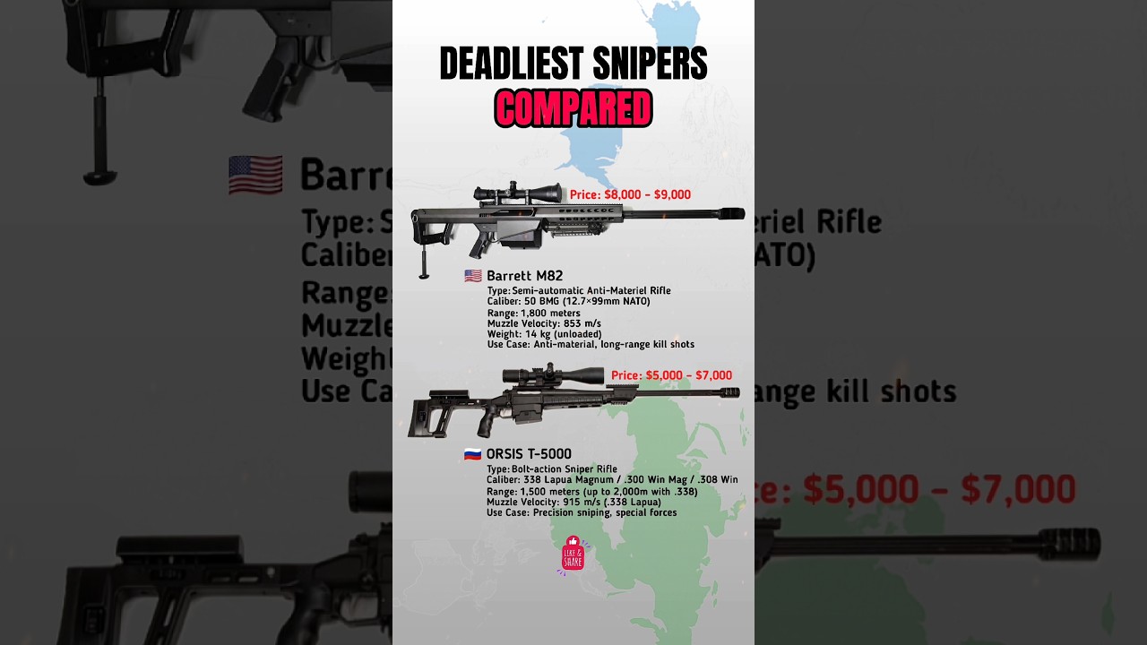 Deadliest Sniper Rifle: Barrett M82 vs ORSIS T-5000