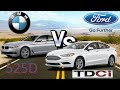 Bmw f10 525d 218 ps vs ford mondeo 20 tdci 210 ps acceleration  drag race