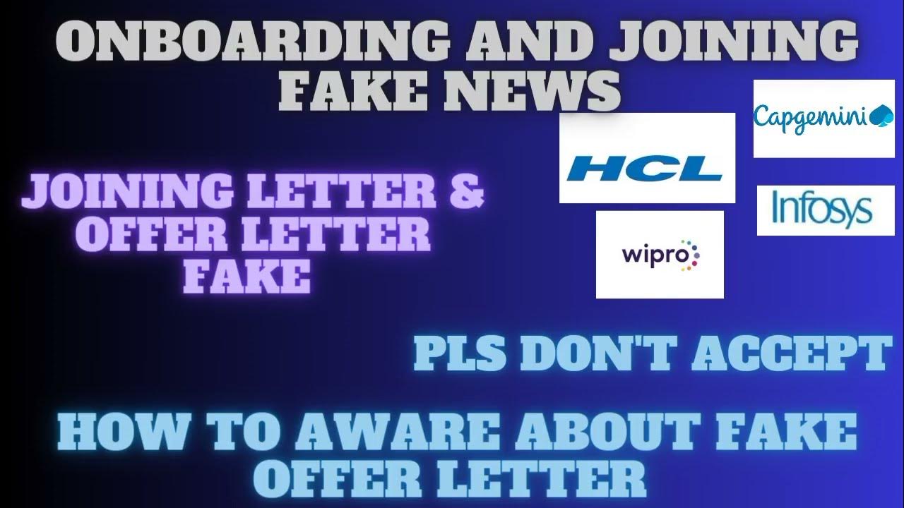 Onboarding and joining fake letter news |fake news HCl ,Tcs , Infosys ...