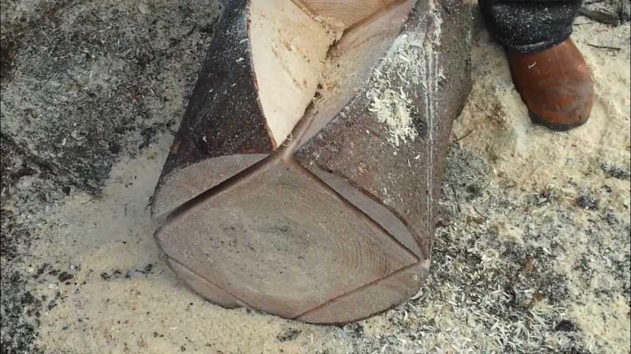 How to make a stool with chainsaw Part 1 YouTube