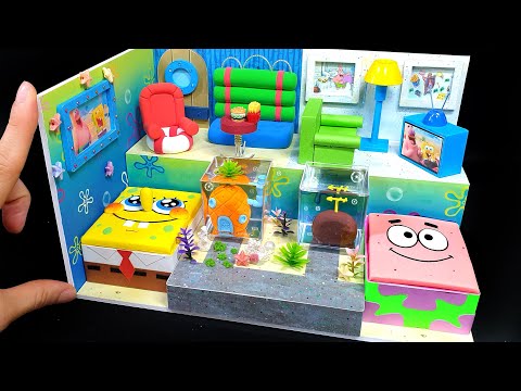 DIY Miniature Spongebob VS <strong>Patrick</strong> star Board House # Build Amazing Spongebob Aquarium House ｜스폰지밥뚱이