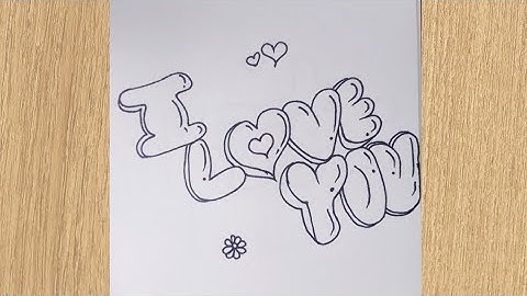How To Draw I Love You In Bubble Letters Step by Step