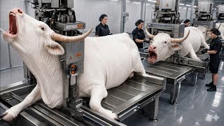 Inside White Brahman Bull Processing Factory | White Horn & Luxury White Leather Manufacturing