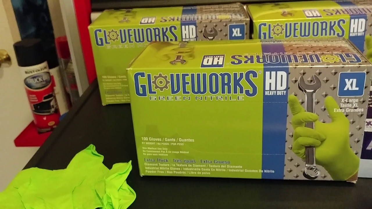 My new Favorite Gloves Gloveworks Green Nitrile Heavy Duty Gloves.