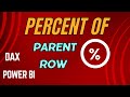 How to calculate Percent of Parent Row Total in Power BI using DAX for beginners.