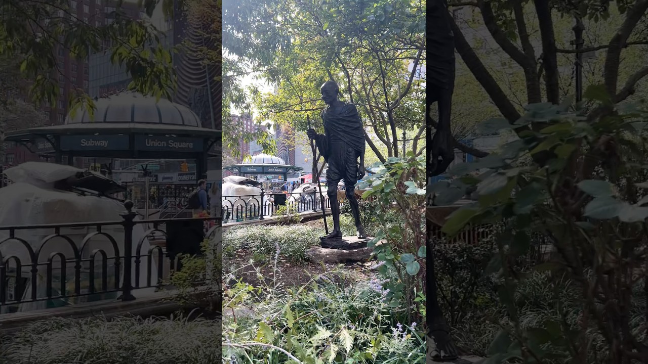 Mahatma Gandhi statue in Union Square Park,NYC.