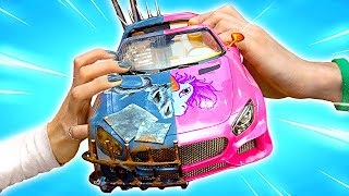 4 Amazing Car Challenges! Mad Max Barbie Car, Pokémon Racing Cars, VW Beetle Transformations 🚗