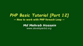 Module 12:How to work with foreach loop
