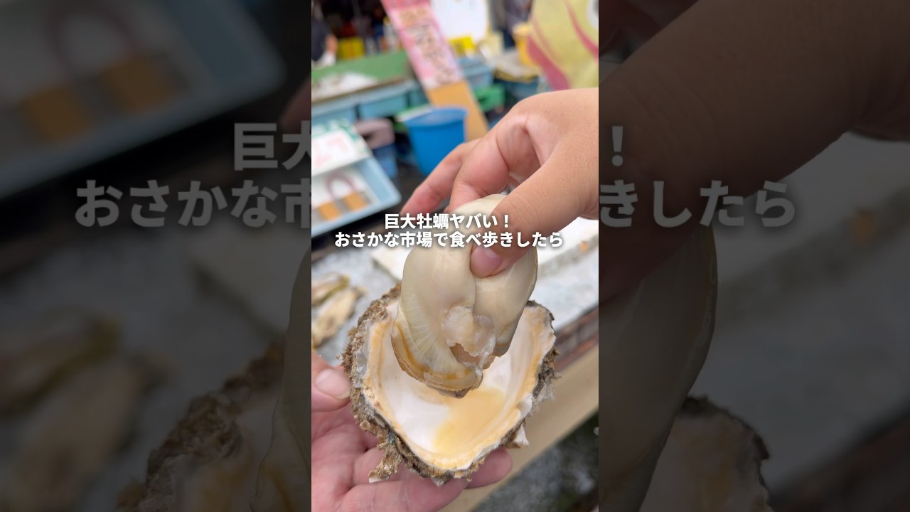 巨大牡蠣ヤバいおさかな市場で食べ歩きしたら #youtubeshorts