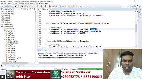 Day002 05 Non Static Methods With Parameter Selenium Proxy Interview support Sudhakar +91-9294052778