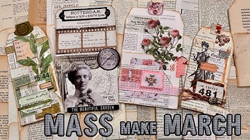 MASS MAKE MARCH EP 5 . EASY BOOKPAGE TAG BASES WITH A POCKET #massmakemarch2025 #junkjournalideas