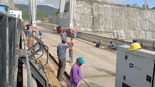 Polavaram Dam Project Latest video Gantry Crane Rail track fitting