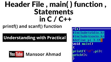 header files in c  ,main() in C , C statements , C , C++ , CLASS 12 COMPUTER