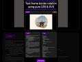 Animated text frame border rotation using CSS &amp; SVG
