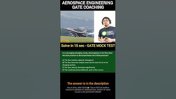 Mock question CD nozzle Aerodynamics GATE Aerospace engineering coaching Viru Sir Concept library