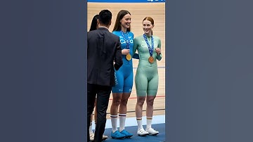 Gold & Bronze Medal Awkward Moment Goes Viral 🔥😂 Women’s Cycling Podium #shorts #Ai #Olympic
