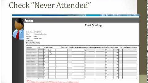 Entering NA Grades in Web Advisor