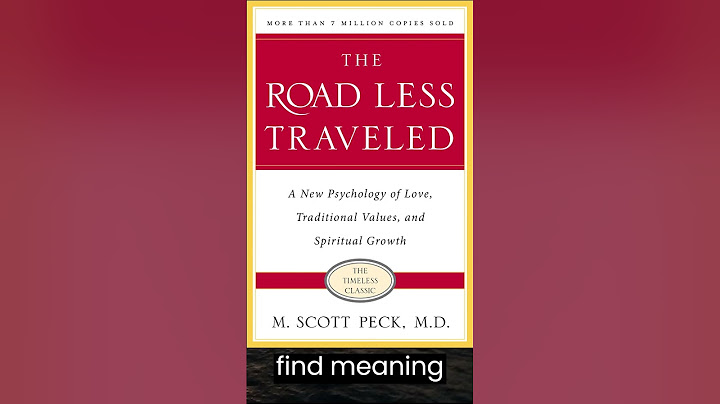 The road less traveled book review