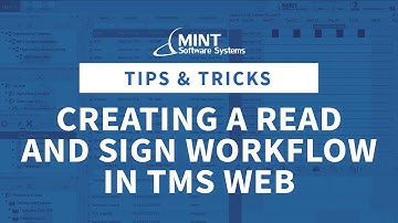 Creating a Read and Sign Workflow in TMS Web