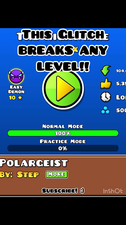 This Glitch BREAKS EVERY LEVEL!! #geometrydash #gd #shorts #subscribe #roadto5k #snailgang