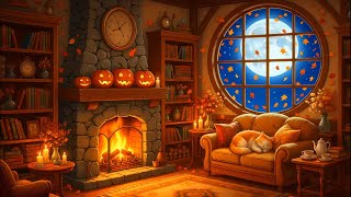 Cozy Lofi Fireplace | Night Sky and Warm Fire for Sleep, Study &amp; Stress Relief 🌌🔥