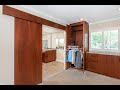 Master bedroom and bathroom for wheelchair accessibility.