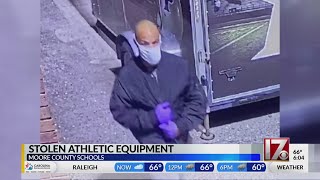 Man wanted for stealing athletic equipment from Moore County school