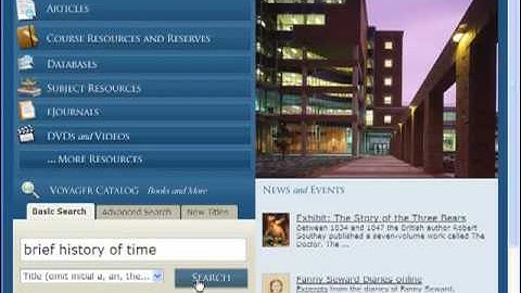 A Guide to the River Campus Libraries Homepage