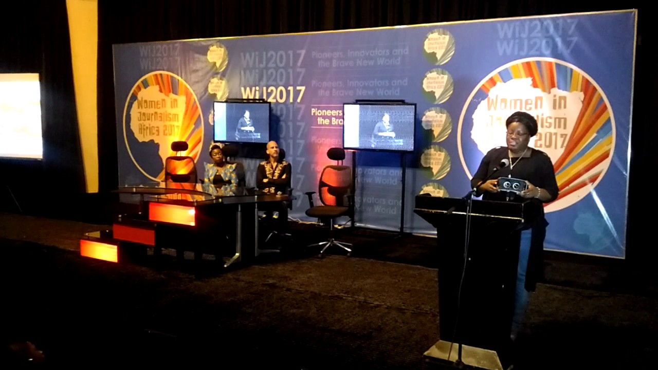 Judith Okonkwo, Founder of Imisi 3D, sharing knowledge about virtual reality at the 2017 Women in Te