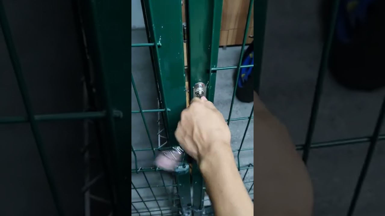 Locking the warehouse door. ASMR