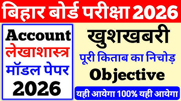 Accountancy Class 12 Objective Questions 2026 | Accountancy Model Paper 2026 Class 12